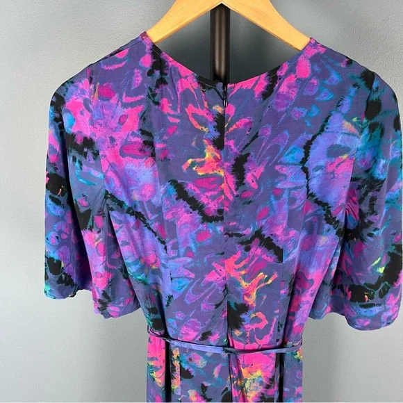 French Connection Blue Depths Gabriella Delph Midi Dress - Picture 8 of 10